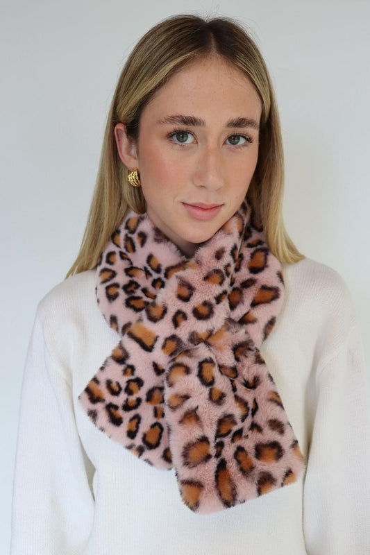 Leopard Print Mink Style Neck Warmers