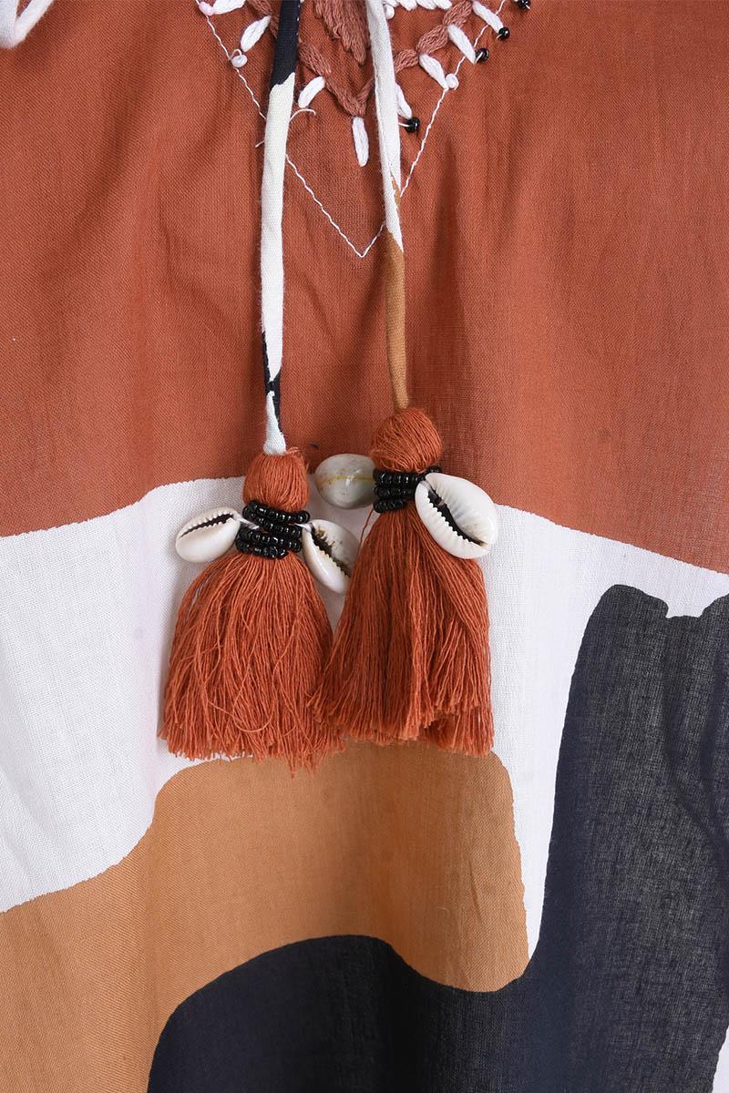 Embroidered V-Neck Tunic 64410