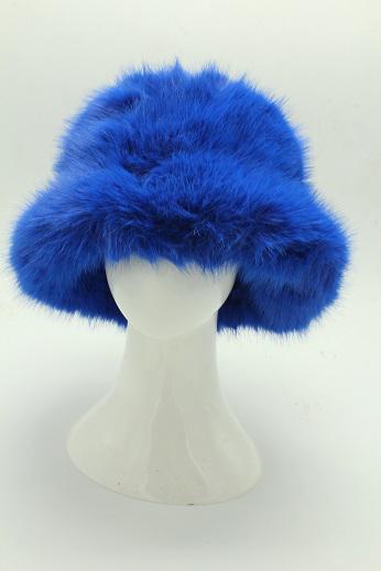 Palme Faux Fur Bucket Hat - Bleu -Delivery 20 April 2024 onwards