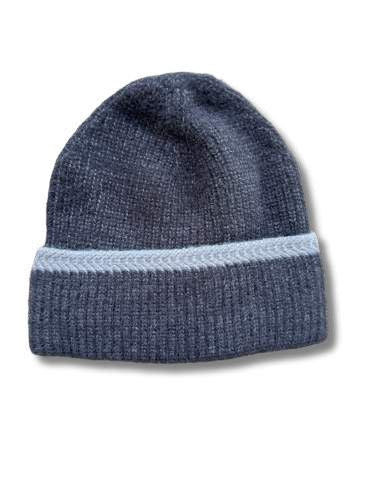 Rib Beanie with Stripe 7090