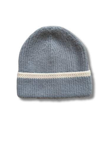 Rib Beanie with Stripe 7090