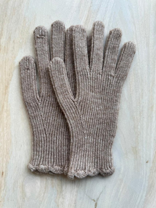 Long rib glove with finger touch hole