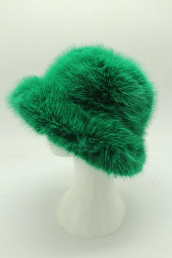 Palme Faux Fur Bucket Hat - Vert -Delivery 20 April 2024 onwards