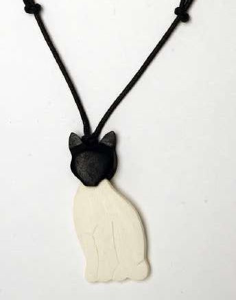 Simple Cat Wooden Pendant Necklace N6-5979