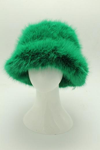 Palme Faux Fur Bucket Hat - Vert -Delivery 20 April 2024 onwards