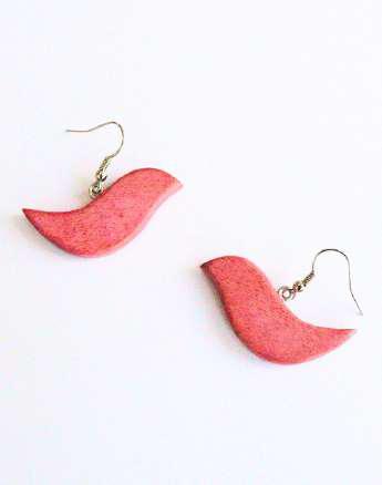 Wooden Bird Earrings E7-813