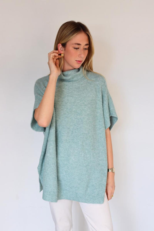 Polar Neck Poncho - Green