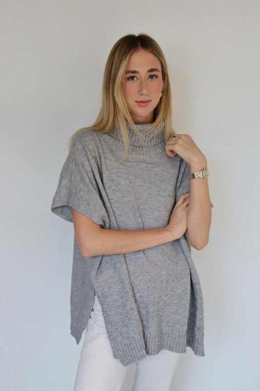 Plain poncho - Grey