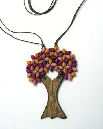 Wooden Tree with Star Shaped Leaves N6-5954