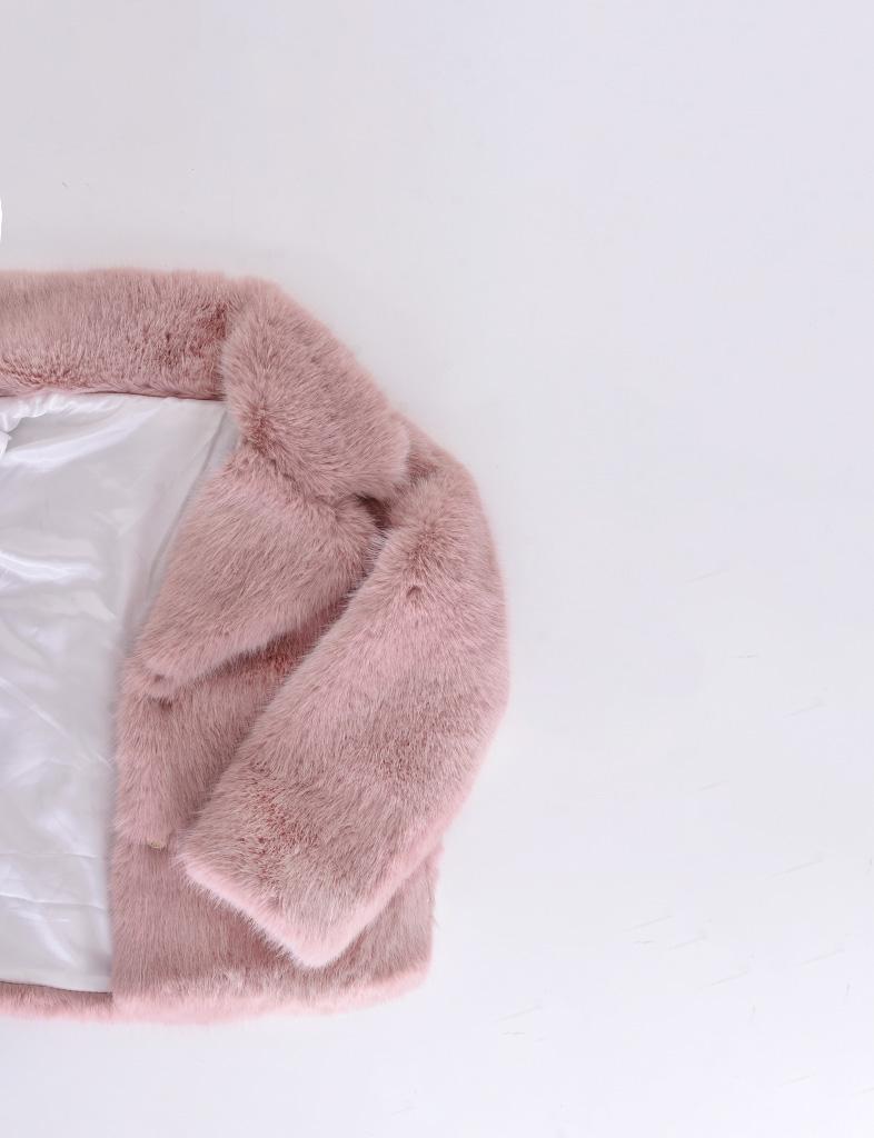 Palme Cropped Bomber Coat Faux Fur - 65475