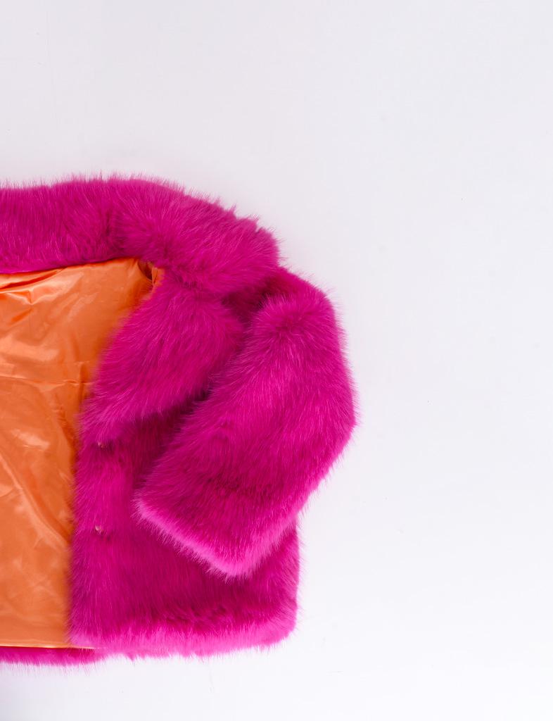 Palme Cropped Bomber Coat Faux Fur - 65475