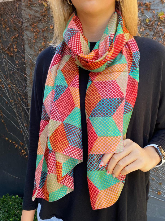 Multi Colored Silk Scarf