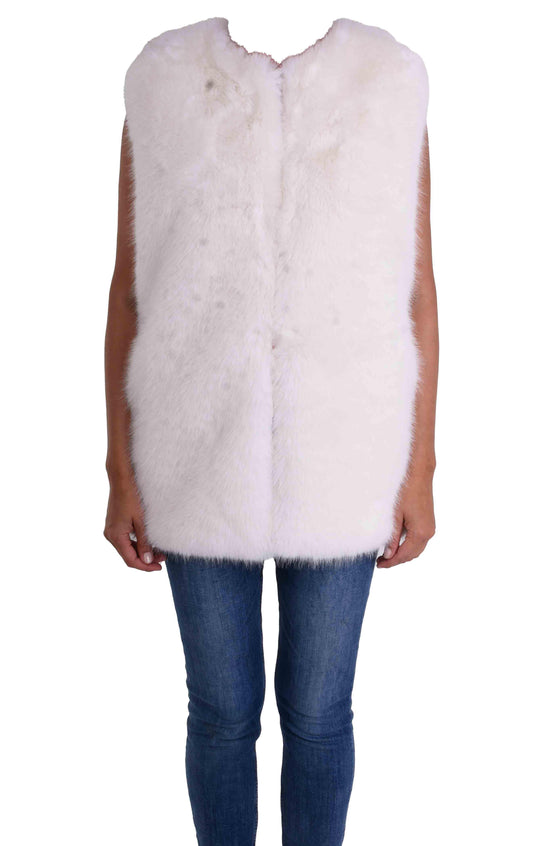 Palme Sleeveless Faux Jacket - Blanc