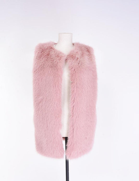 Palme Sleeveless Faux Jacket - Rose Clair