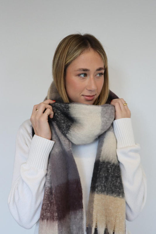 Soft Winter Scarf - Brown & Camel