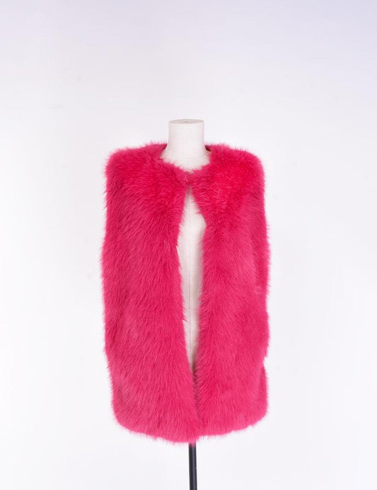 Palme Sleeveless Faux Jacket - Rose