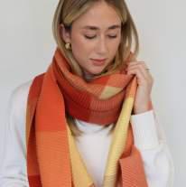 CRINKLE SOFT TOUCH SCARVE-  Orange Mix