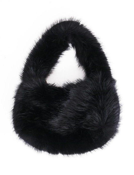 Palme Faux Fur Handbag - Noir