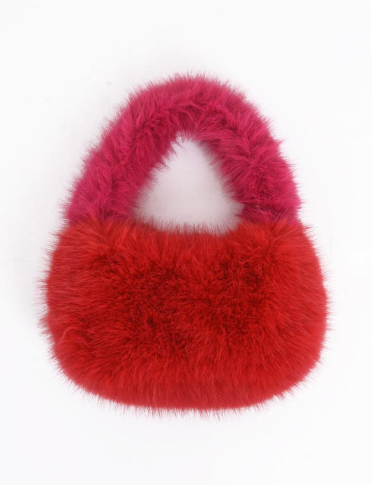 Palme Faux Fur Handbag - Rouge Clair