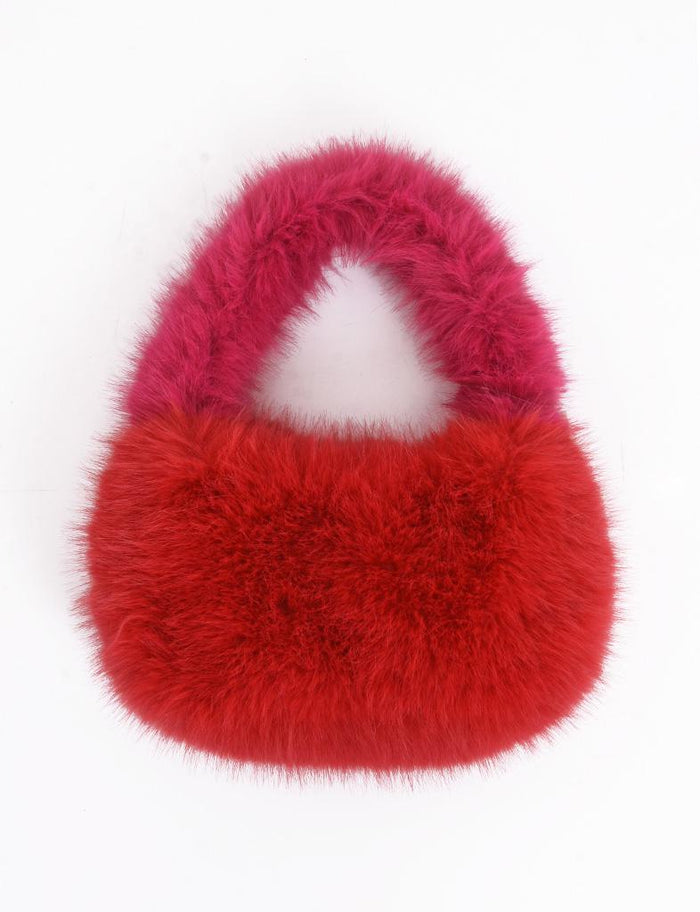 Palme Faux Fur Handbag - Rouge Clair-Delivery 20 April 2024 onwards