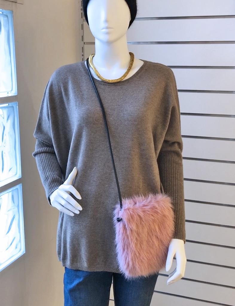 Palme Faux Fur Sling Bag - 65539
