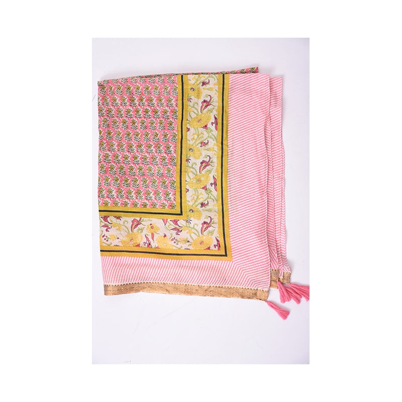 PRE-ORDER Indian Flowers Cotton Scarf 68135