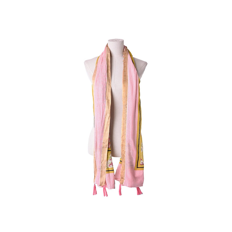 PRE-ORDER Indian Flowers Cotton Scarf 68135