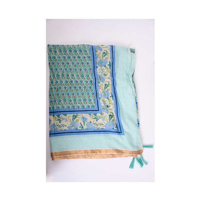 PRE-ORDER Indian Flowers Cotton Scarf 68135