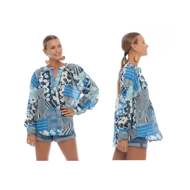 PRE-ORDER Large Sleeve Cotton Blouse Shirt 64563