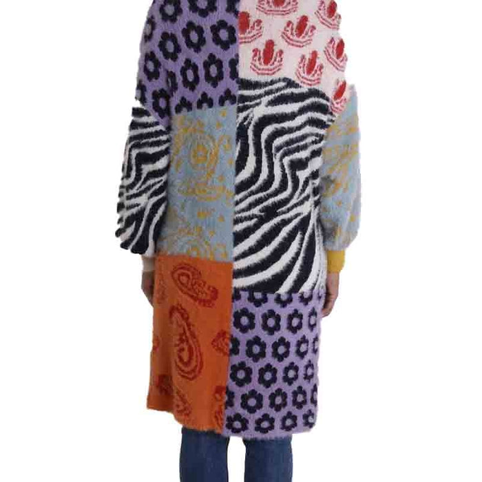 Long Jacket With Patch Patterns - Multi Fonce