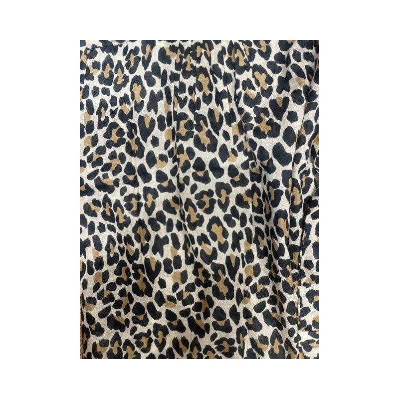 Pleated Cotton Printed Dress 67148 Leopard