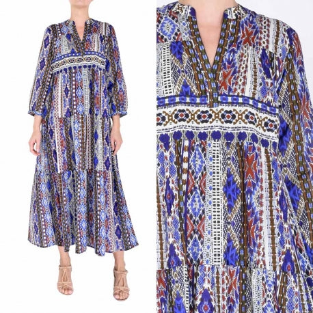 PRE-ORDER Long Printed Cotton Dress 65956