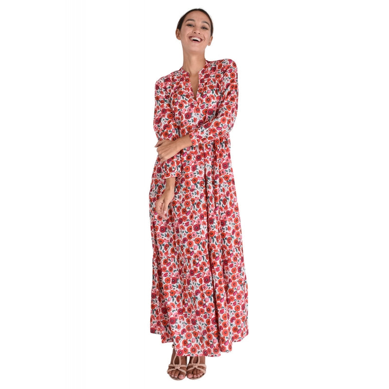 PRE-ORDER Pleated Cotton Printed Dress 67148