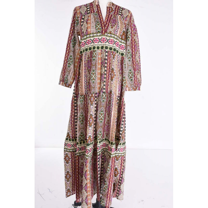 PRE-ORDER Long Printed Cotton Dress 65956
