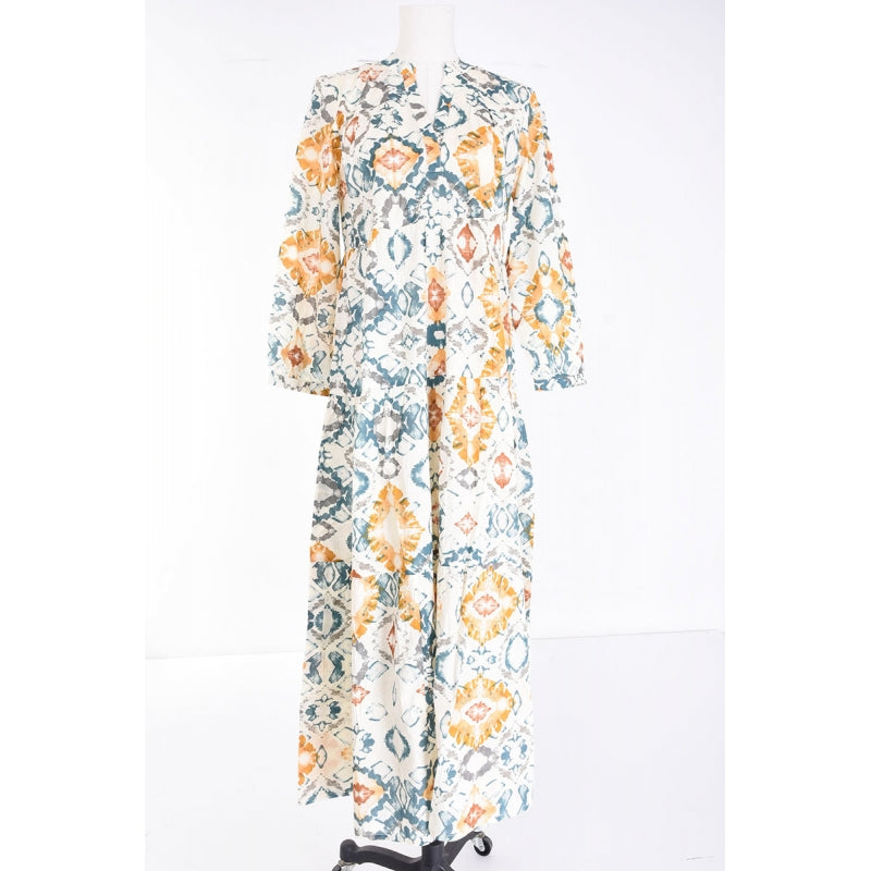 Long Printed Cotton Dress 65955