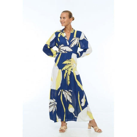 Long Viscose Dress with Long Sleeves 67192