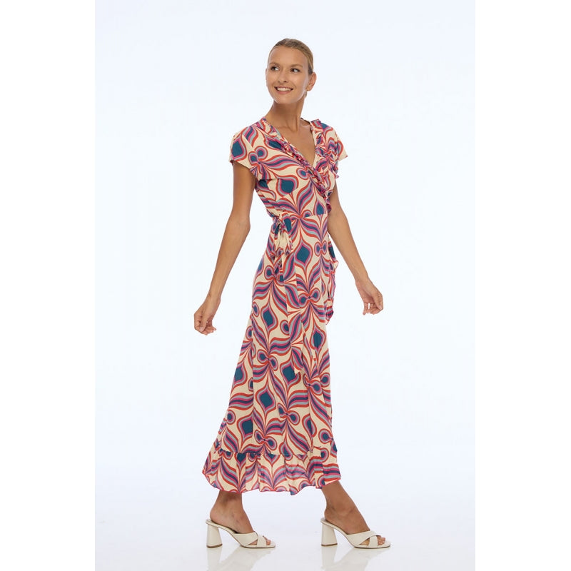 PRE-ORDER Long Wrapped Dress + Frill - 66968-0302