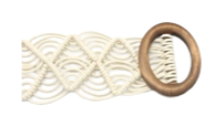 Macrame Belt with Wooden Buckle - 61912