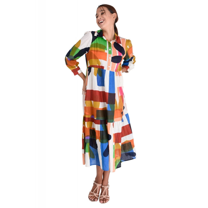 PRE-ORDER Mid Length 2 Layer Cotton Dress 67150