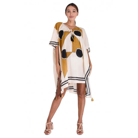 PRE-ORDER Mid Length Cotton Poncho Embroidered 67040