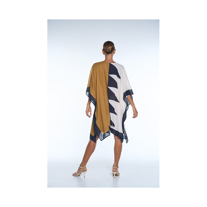 PRE-ORDER - Embroidered Mid Length Cotton Poncho - 68008-0200