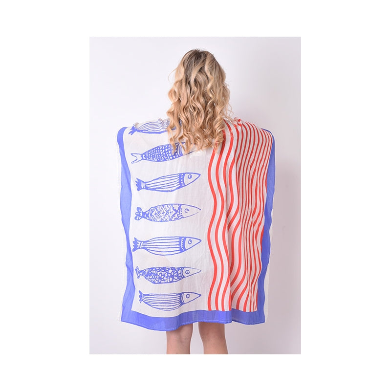 PRE-ORDER - Embroidered Mid Length Cotton Poncho - 68008-0600