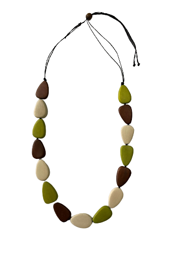 Simple Wooden Beaded Necklace N6-5396