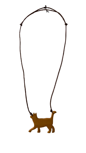Walking Wooden Cat Necklace N6-5413TY