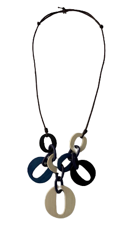 Chained Wooden Pendant Necklace N6-6043