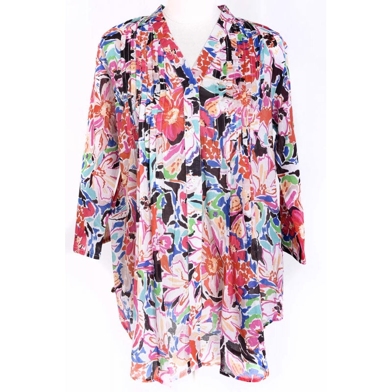 Pleated Cotton Printed Shirt 64561-0200