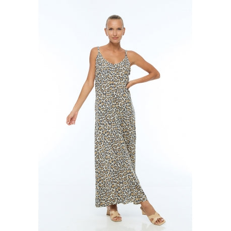 PRE-ORDER Printed Long Strapped Dress 66970