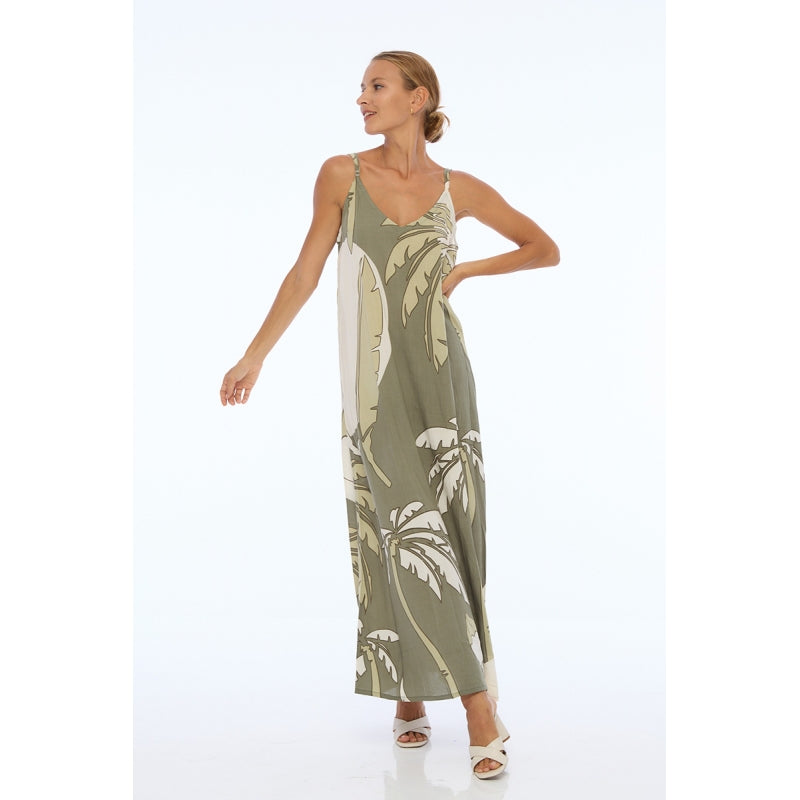PRE-ORDER Printed Long Strapped Dress 66970