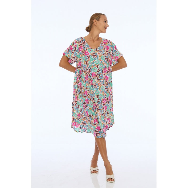 Light Viscose Summer Dress 66972 Light Turquoise