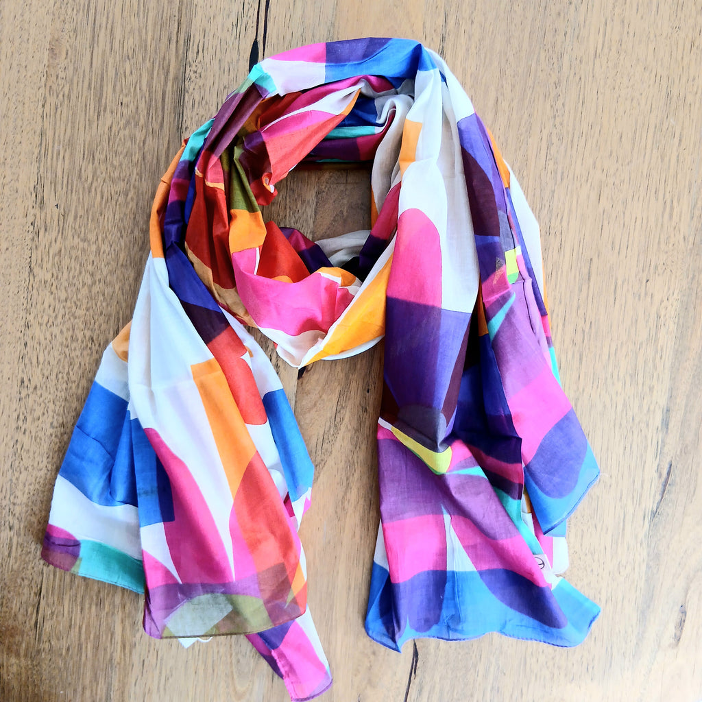 Maxi Marguerite Flower Cotton Scarf 67176